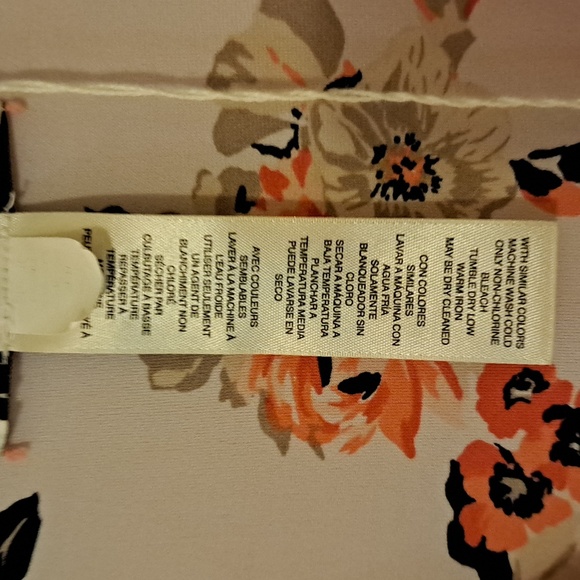 White House Black Market Reversible Floral/Orange Sleeveless Top XL Worn twice. - Picture 4 of 13